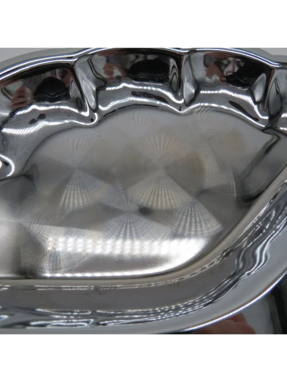 VINTAGE Leaf Serving Tray Midcentury Chrome Plate Three Compartments in Box